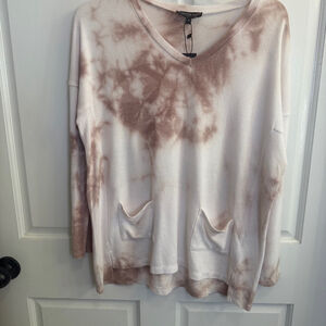 Women's French Kiss Knit Tie Dye Top Oversized S